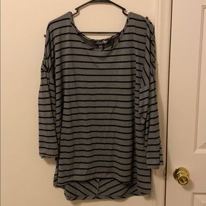 3/4 Sleeve Striped Shirt